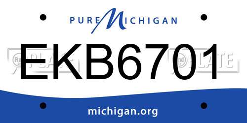 EKB6701 Michigan License Plate
