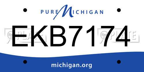 EKB7174 Michigan License Plate
