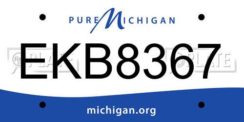 EKB8367 Michigan License Plate