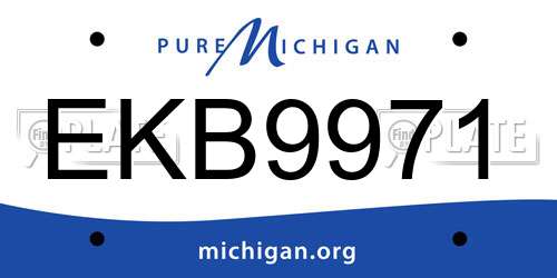 EKB9971 Michigan License Plate