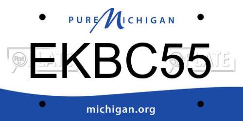 EKBC55 Michigan License Plate