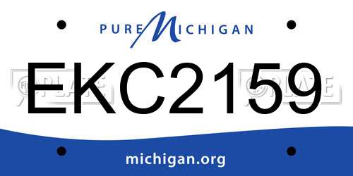 EKC2159 Michigan License Plate