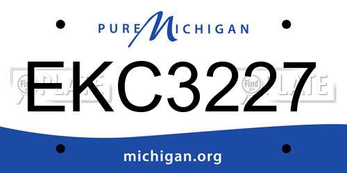 EKC3227 Michigan License Plate