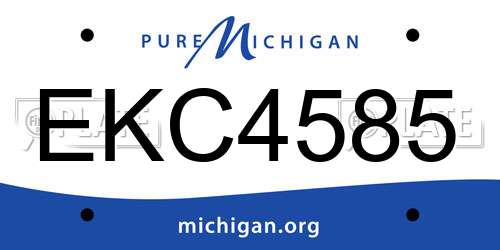 EKC4585 Michigan License Plate