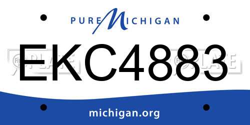 EKC4883 Michigan License Plate