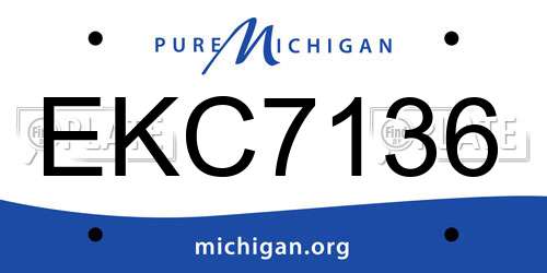 EKC7136 Michigan License Plate