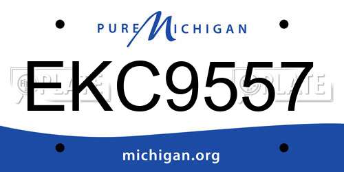 EKC9557 Michigan License Plate