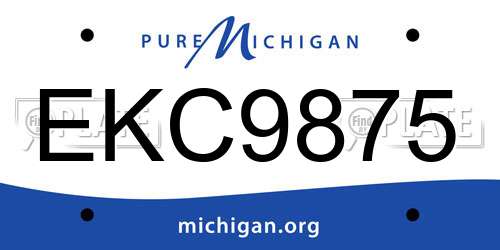 EKC9875 Michigan License Plate