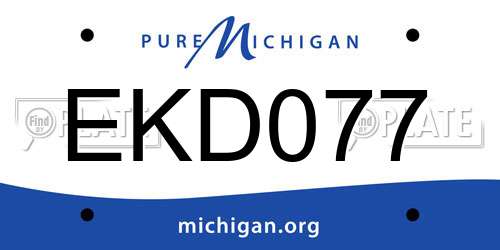 EKD077 Michigan License Plate