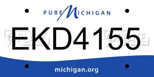 EKD4155 Michigan License Plate