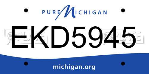 EKD5945 Michigan License Plate