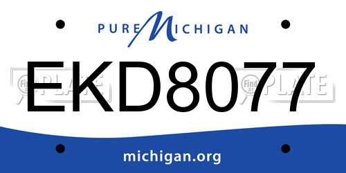 EKD8077 Michigan License Plate