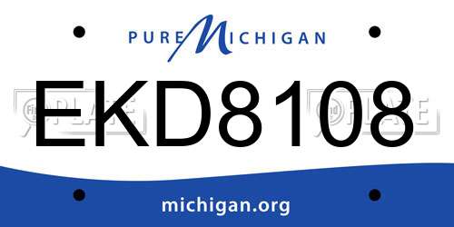 EKD8108 Michigan License Plate