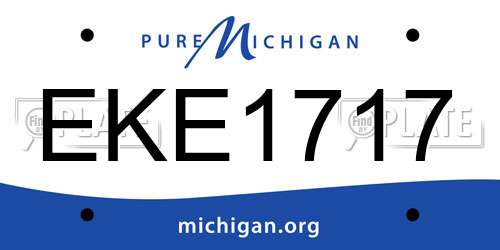 EKE1717 Michigan License Plate