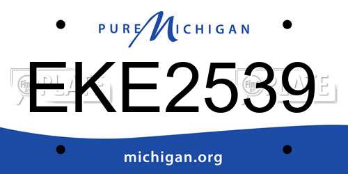 EKE2539 Michigan License Plate