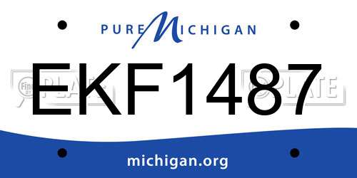 EKF1487 Michigan License Plate