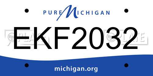 EKF2032 Michigan License Plate