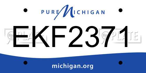 EKF2371 Michigan License Plate