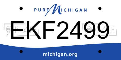 EKF2499 Michigan License Plate
