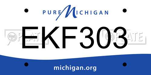 EKF303 Michigan License Plate