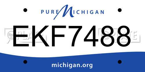 EKF7488 Michigan License Plate
