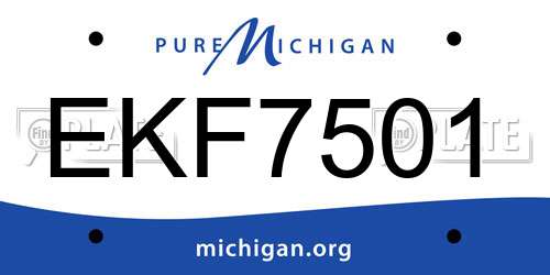 EKF7501 Michigan License Plate