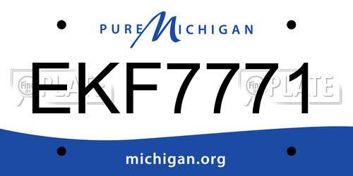 EKF7771 Michigan License Plate