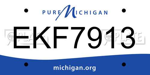 EKF7913 Michigan License Plate