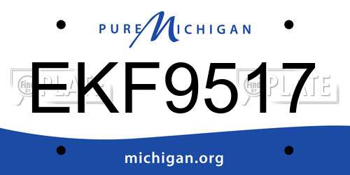 EKF9517 Michigan License Plate
