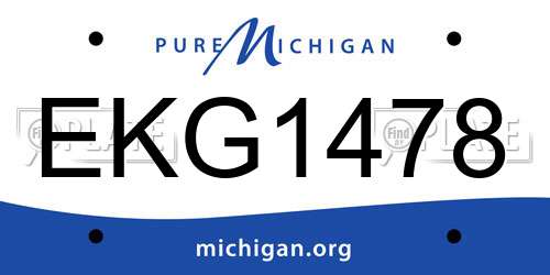 EKG1478 Michigan License Plate