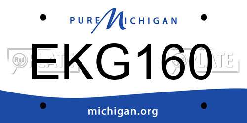EKG160 Michigan License Plate