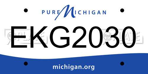 EKG2030 Michigan License Plate