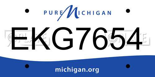 EKG7654 Michigan License Plate