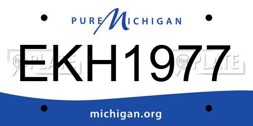 EKH1977 Michigan License Plate