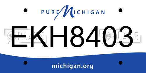 EKH8403 Michigan License Plate