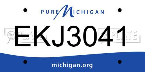 EKJ3041 Michigan License Plate
