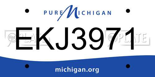 EKJ3971 Michigan License Plate
