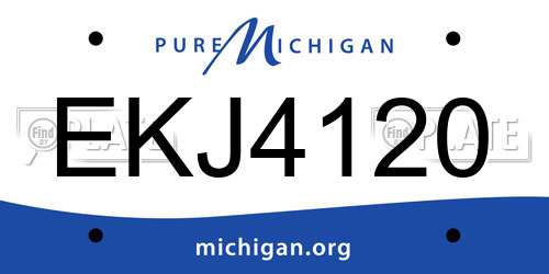 EKJ4120 Michigan License Plate