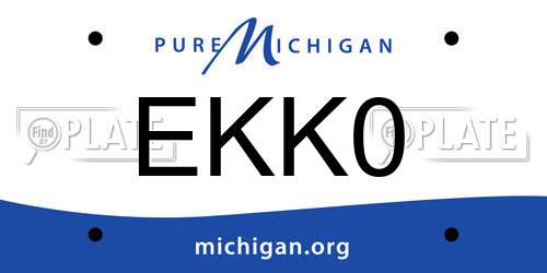 EKK0 Michigan License Plate