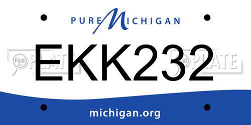 EKK232 Michigan License Plate