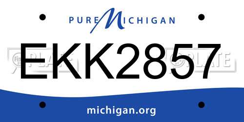 EKK2857 Michigan License Plate