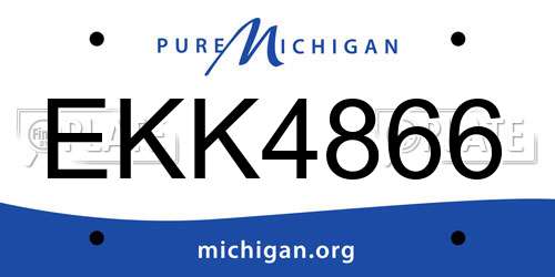 EKK4866 Michigan License Plate