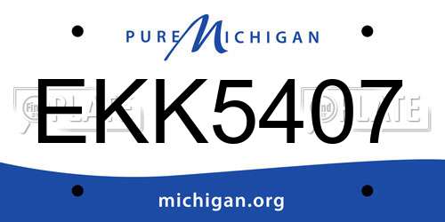 EKK5407 Michigan License Plate