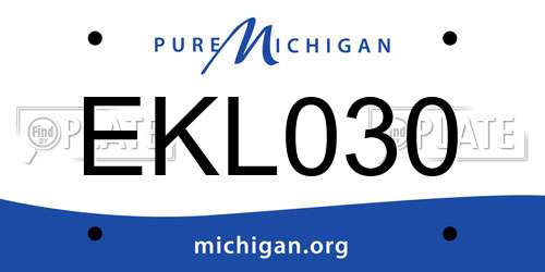 EKL030 Michigan License Plate
