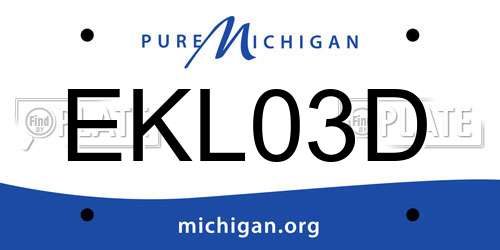 EKL03D Michigan License Plate