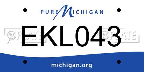 EKL043 Michigan License Plate