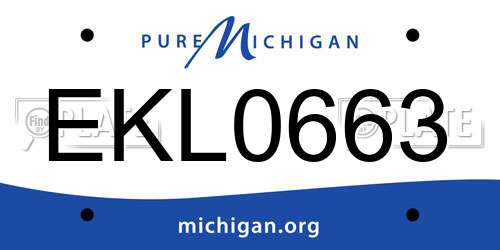 EKL0663 Michigan License Plate