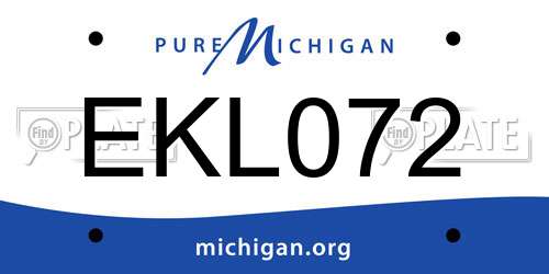 EKL072 Michigan License Plate