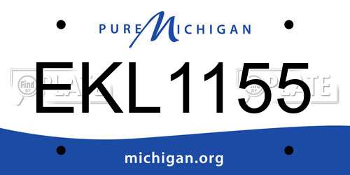 EKL1155 Michigan License Plate