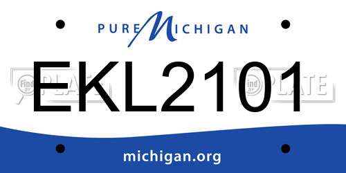 EKL2101 Michigan License Plate